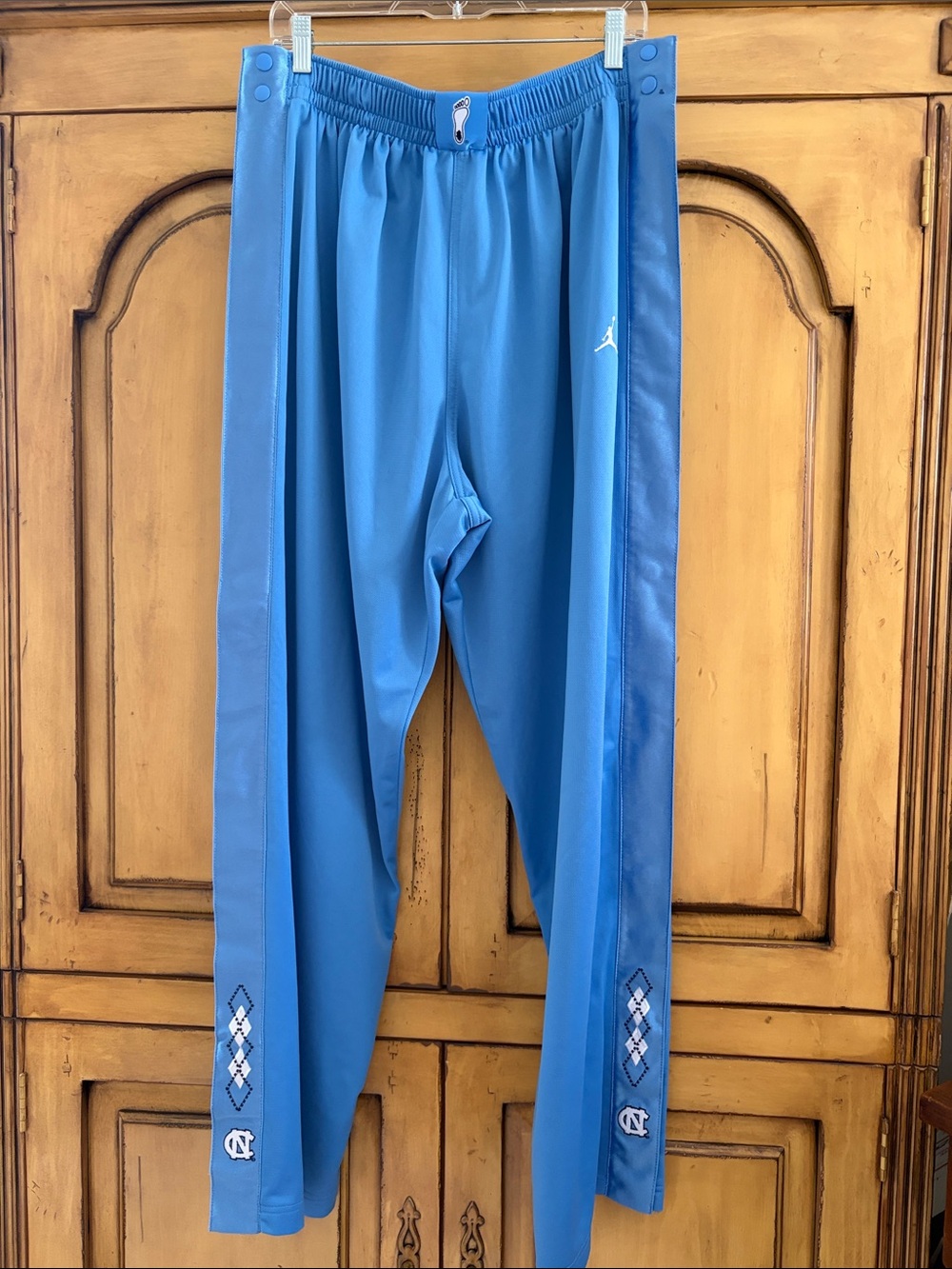 MichaelJordan UNC Tarheels Light Blue Track Pants with Side Panels~As-Is